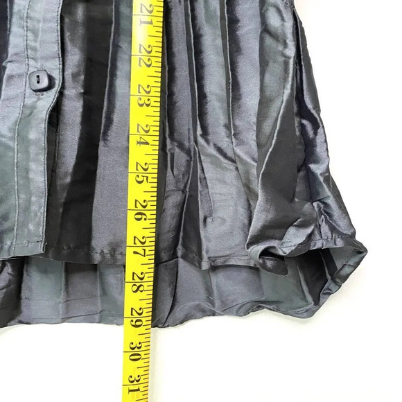 Beluva San Francisco Pleated Button Down Shirt Blouse Black White Striped XS - Picture 9 of 10